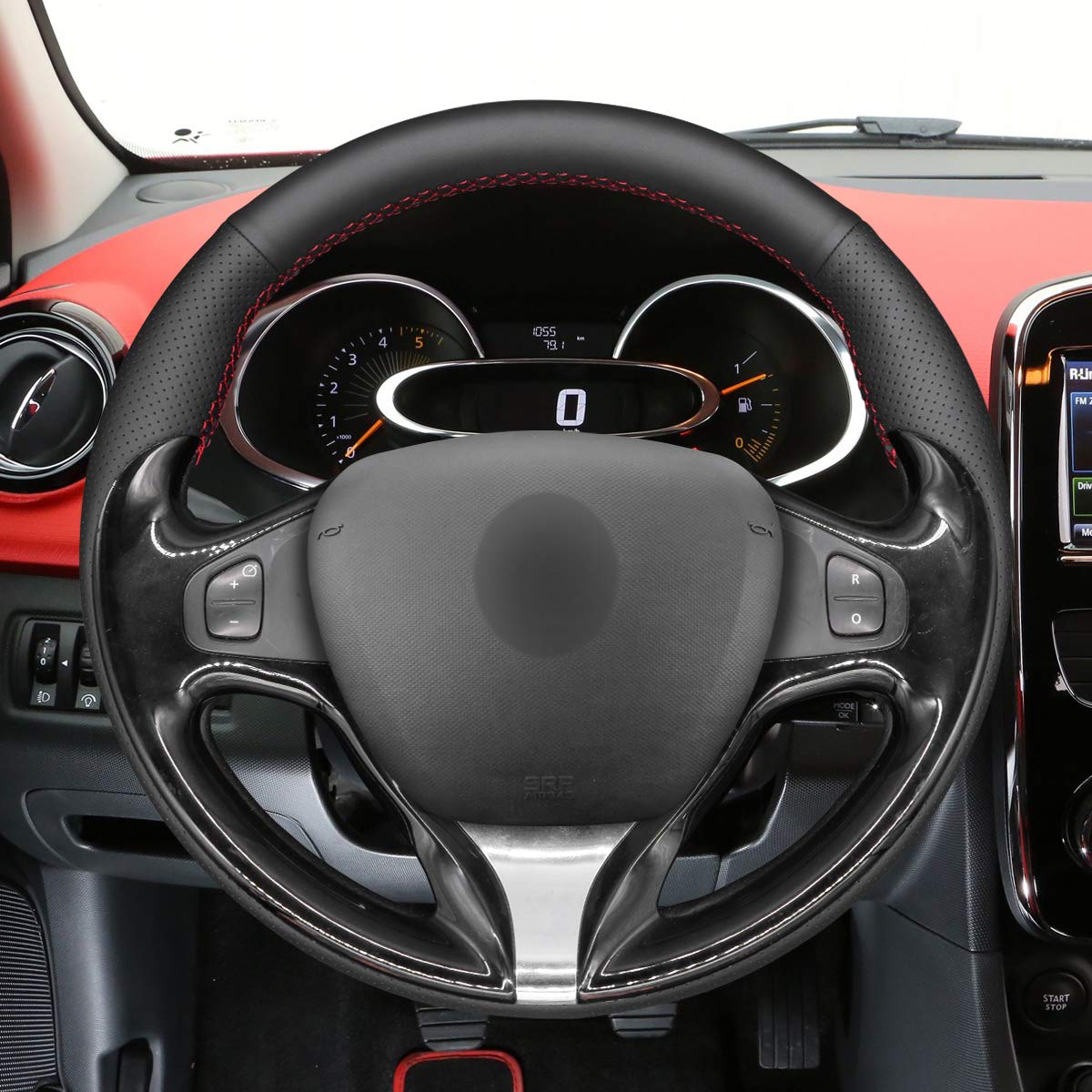 Loncky Auto Custom Fit OEM Black Genuine Leather Steering Wheel Covers